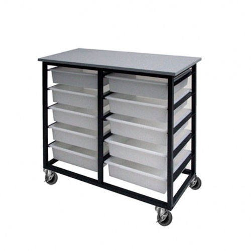 10 Mobile Tote Box Metal Trolley