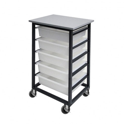 5 Mobile Tote Box Metal Trolley